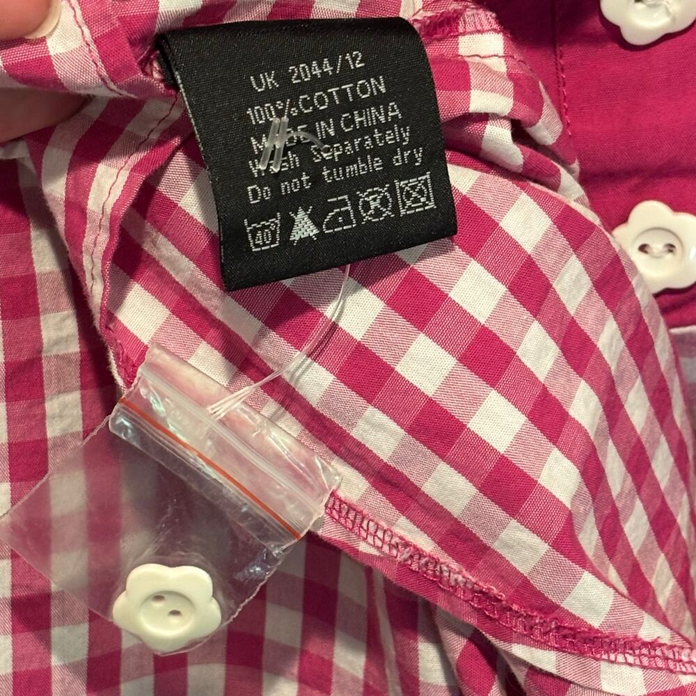 Hell Bunny Pink & White Gingham Fit & Flare Dress - size Large - Picture 8 of 8